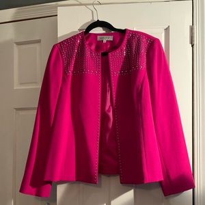 Kasper Size 18 NWT blazer/jacket pink w/rhinestone